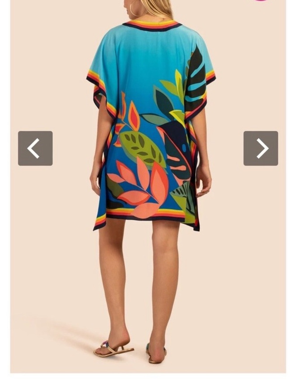 Trina Turk Blue Tropical Print Mini Dress - Picture 5 of 8